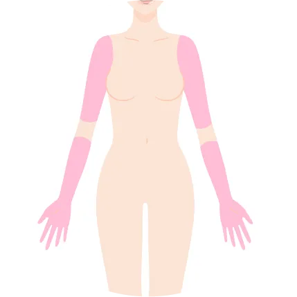 手足Lパーツを示すイラスト