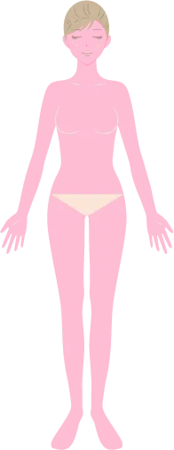 顔あり&VIOなしコースを示すイラスト前面