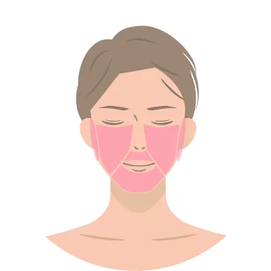 メンズの顔全体を示すイラスト