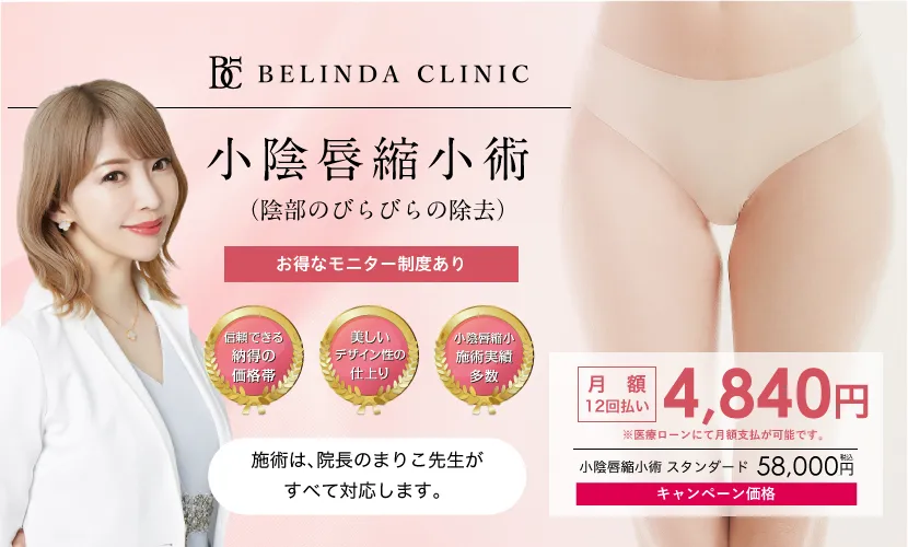 小陰唇縮小モニター61,400円/月額5,120円