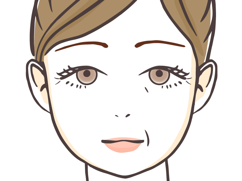 まぶたが垂れ下がるイラスト