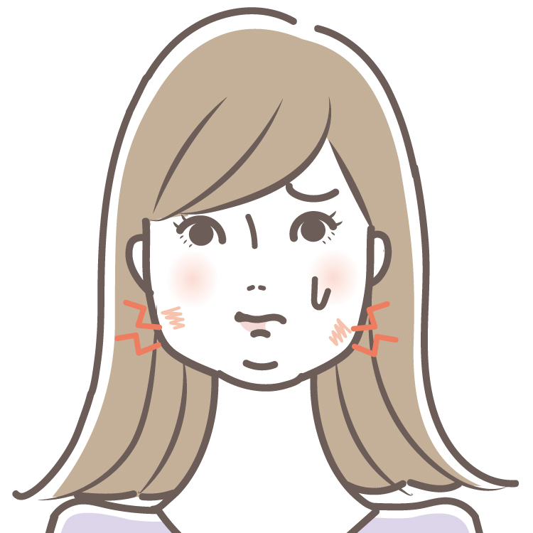 顔の脂肪吸引痛みと腫れイラスト